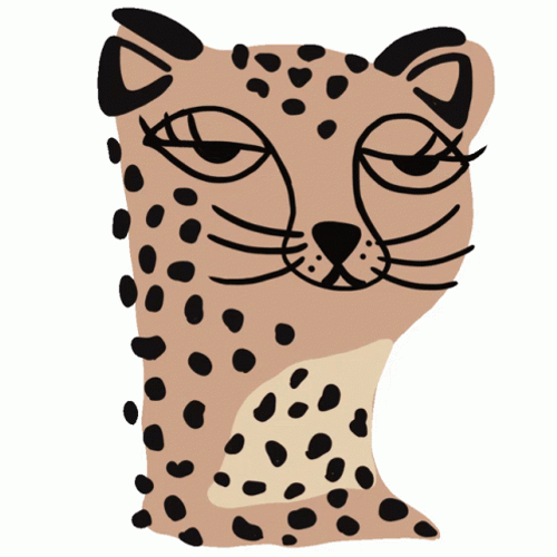 Cheetah Beautiful Eyes Blinking Art GIF