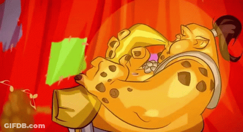 Cheetah Holding Green Object In Mouth GIF