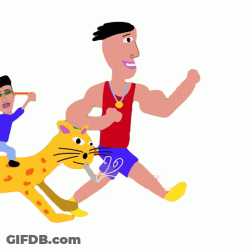 Cheetah Running Being Ridden By Baby GIF