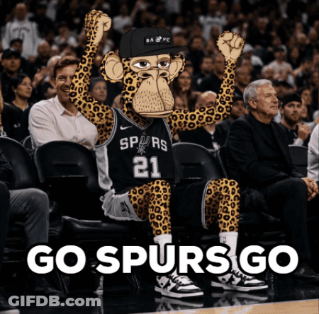 Cheetah Wearing Spurs Jersey Sitting In Crowd GIF