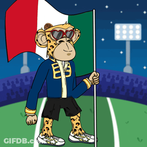 Cheetah Wearing Sunglasses Holding Mexican Flag GIF