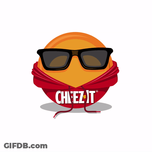 Cheez It Logo With Sunglasses And Red Scarf GIF