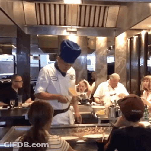 Chef Breathtaking Hibachi Making Performance GIF