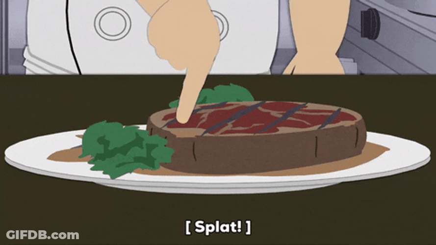 Chef Cooking Steak Animation GIF