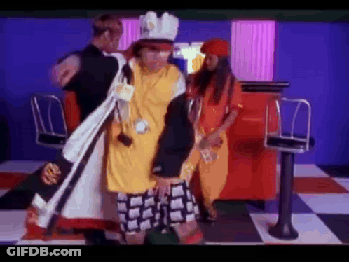 Chef Dancing With Two Women In Diner GIF