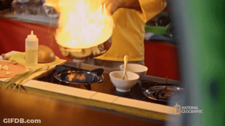 Chef Delven Adams Flambe GIF