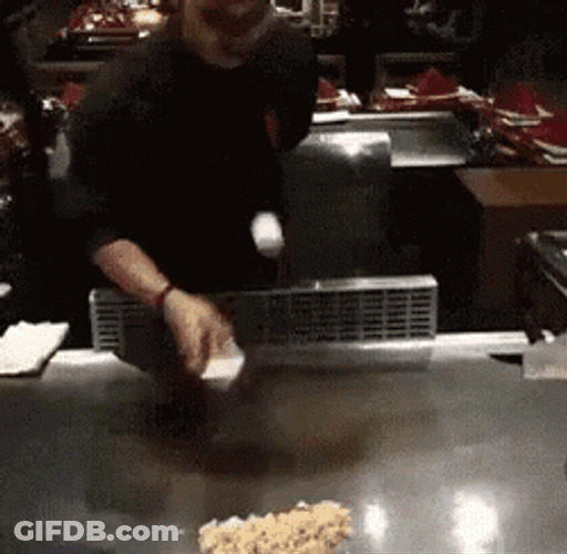 Chef Hibachi Making Heart Egg GIF