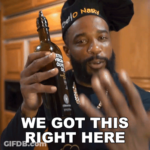 Chef Holding Olive Oil Says We Got This Right Here GIF