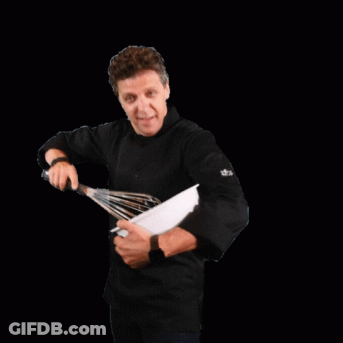 Chef Holding Spatula And Bowl GIF