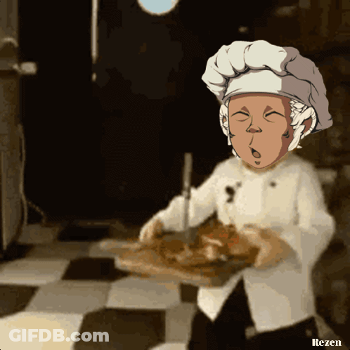 Chef Holding Tray Of Food Rezen GIF