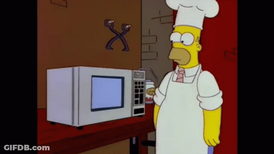 Chef Homer Simpson Burning The Oven GIF