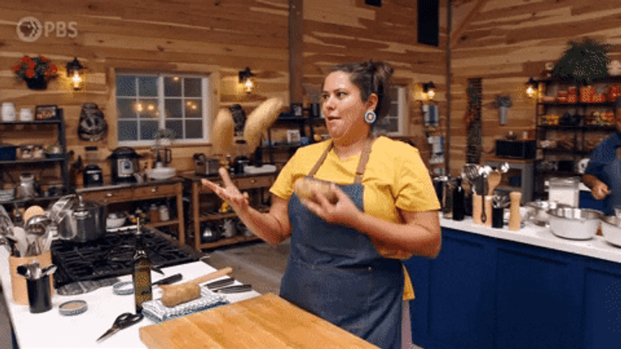 Chef Juggling Bread Cooking Contest GIF