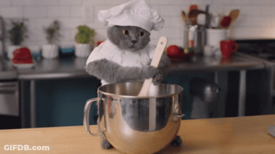 Chef Kitty Baking Goodies GIF