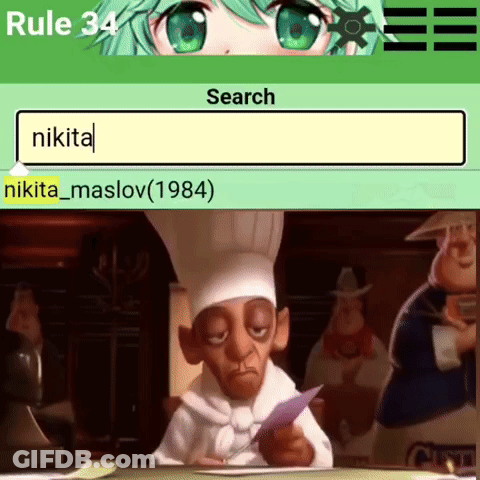 Chef Looking At Paper Saying Rule 34 GIF