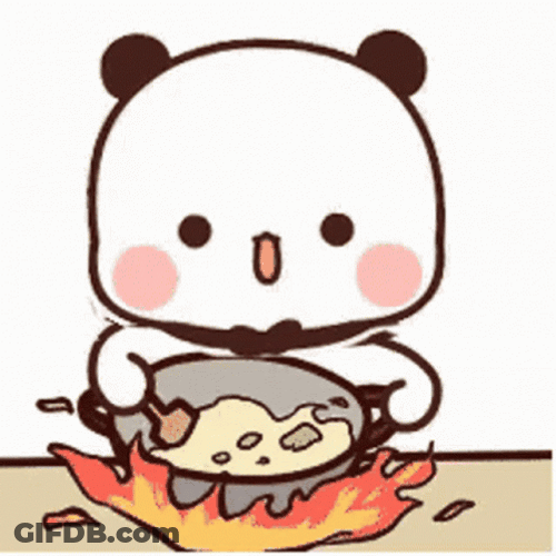 Chef Peach Gome Cooking On Wok Pan GIF