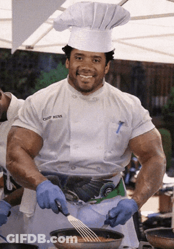 Chef Ross Smiling Preparing Food In Kitchen GIF
