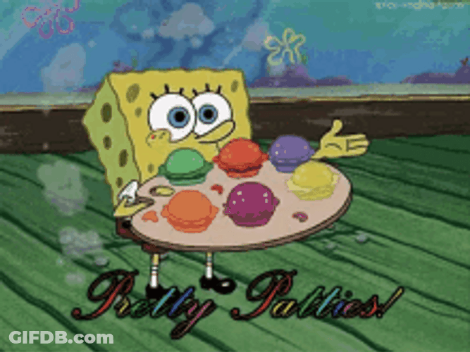 Chef Spongebob Rainbow Krabby Patty GIF