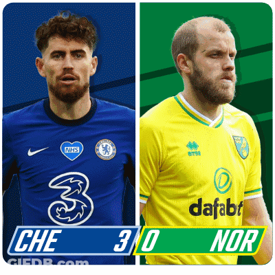 Chelsea And Norwich Soccer Players On Scoreboard GIF