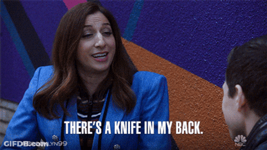 Chelsea Peretti Betrayal Knife In My Back GIF