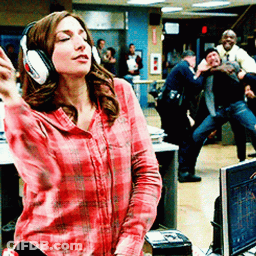 Chelsea Peretti Headphones GIF