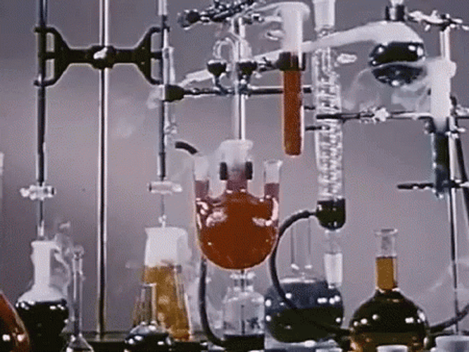 Chemistry Lab Equipment Smoking Chemicals GIF