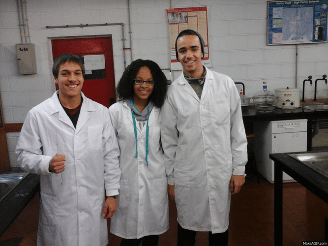 Chemistry Lab Scientists Smile Pose GIF