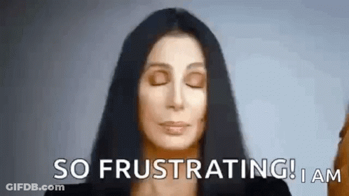 Cher Funny Face Eyes Closed So Frustrating I Am GIF