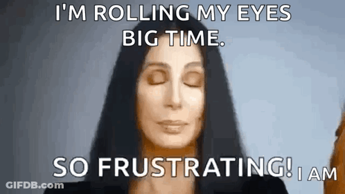 Cher Is Making A Funny Face With Her Eyes Closed . GIF