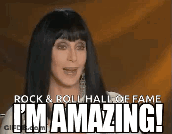 Cher Saying I'm Amazing At Rock & Roll Hall Of Fame GIF