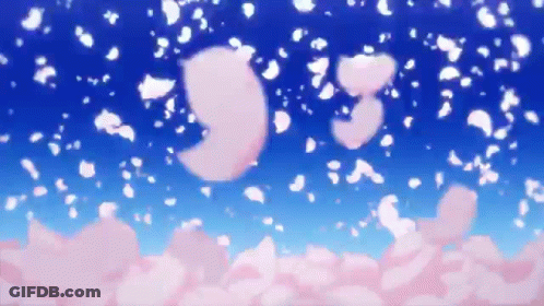 Cherry Blossom Petals Are Falling In The Sky GIF