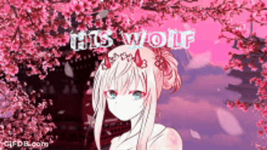 Cherry Blossoms Sakura Pink Flowers Anime His Wolf GIF