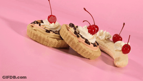 Cherry On Whipped Cream Pink Background GIF