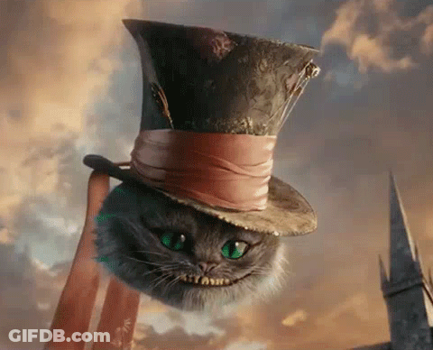 Cheshire Cat In Top Hat Smiling GIF