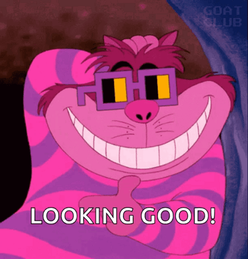 Cheshire Cat Looking Good GIF
