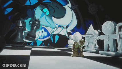 Chess Board With Giant Chess Piece GIF