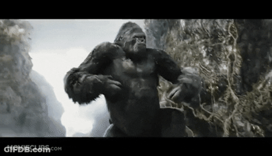 Chest Thumping King Kong Showing Aggression GIF