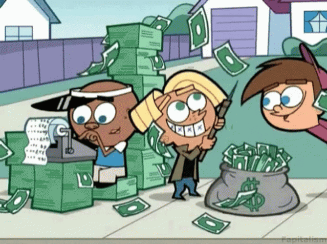 Chester McBadbat Raining Money GIF