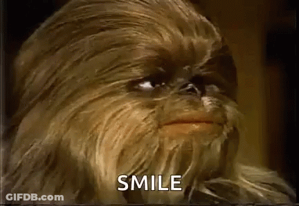 Chewbacca Close Up With Smile GIF