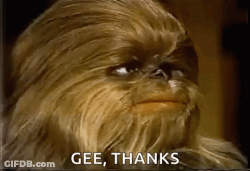 Chewbacca From Star Wars Is Giving A Thumbs Up And Saying Gee Thanks . GIF