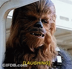 Chewbacca Laughing Looking Out Window GIF