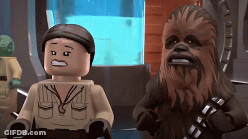 Chewbacca Next To Lego Figure GIF