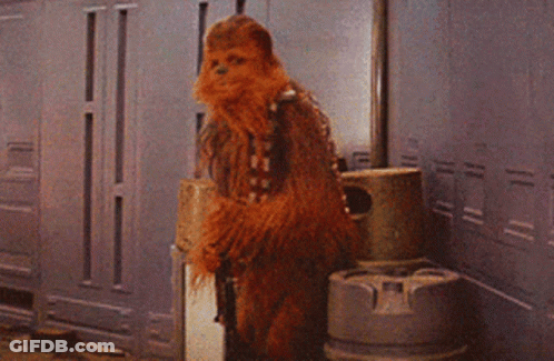 Chewbacca Next To Vacuum Cleaner GIF