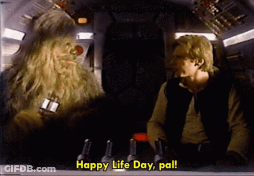 Chewbacca Saying Happy Life Day GIF