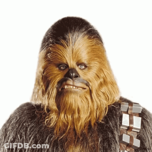 Chewbacca Shifting Looks GIF