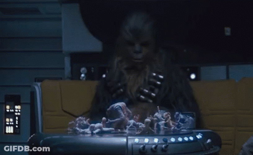 Chewbacca Smacking The Hologram GIF