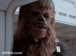 Chewbacca Standing Next To Wall GIF