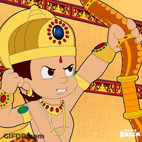 Chhota Bheem Holding Bow GIF