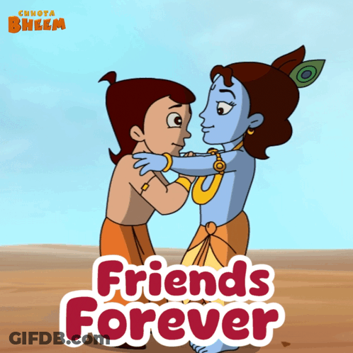 Chhota Bheem Poster Two Boys Hugging GIF