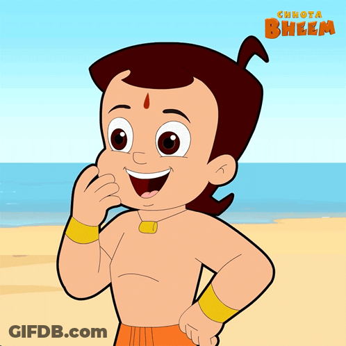 Chhota Bheem Standing On Beach GIF