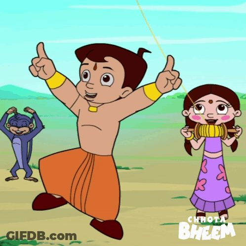 Chhota Bheem With Monkey GIF
